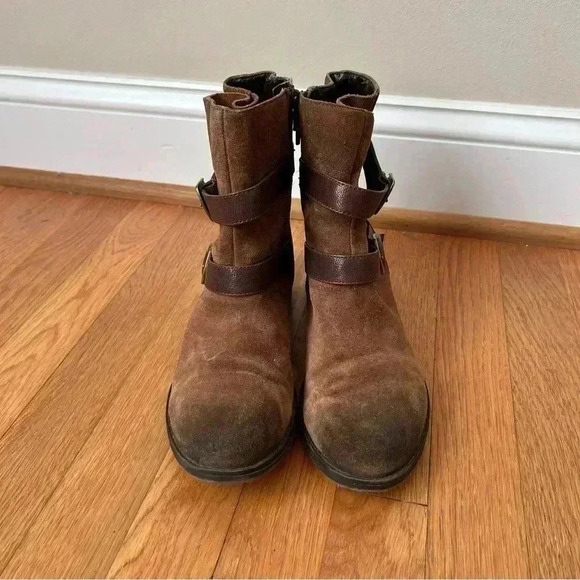 Naturalizer Comfort Brown Leather Buckle Mid Calf Zip Up Boots Women’s Size 8 - Picture 2 of 9